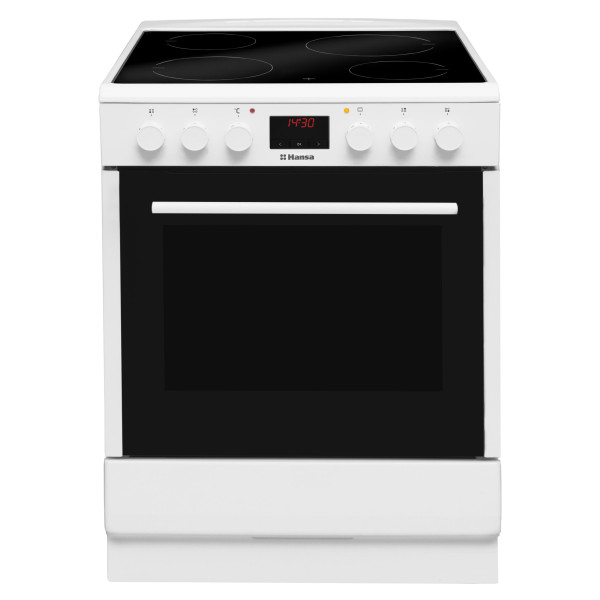 Плита Hansa електрична склокерамічна, 65л, 60x60см, дисплей, конвекція, білий