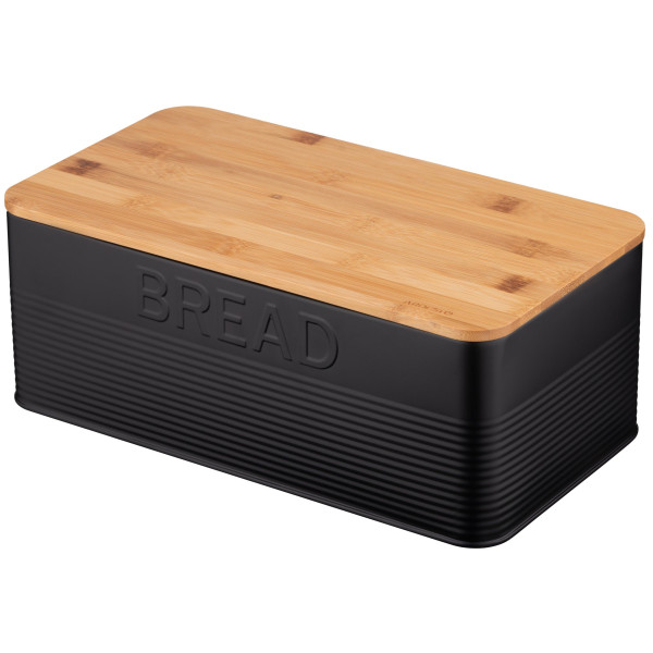 Хлібниця ARDESTO Midori 33х18х12см, метал, бамбук, чорний