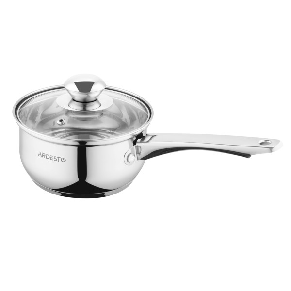 Ківш зі скляною кришкою ARDESTO Gemini Gourmet Spoleto, 1л, нержавіюча сталь