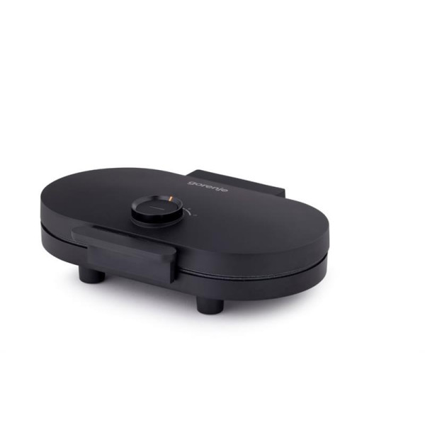 Міні-гриль Gorenje 1200Вт, алюміній, пластина д/вафель, корпус-метал, чорний