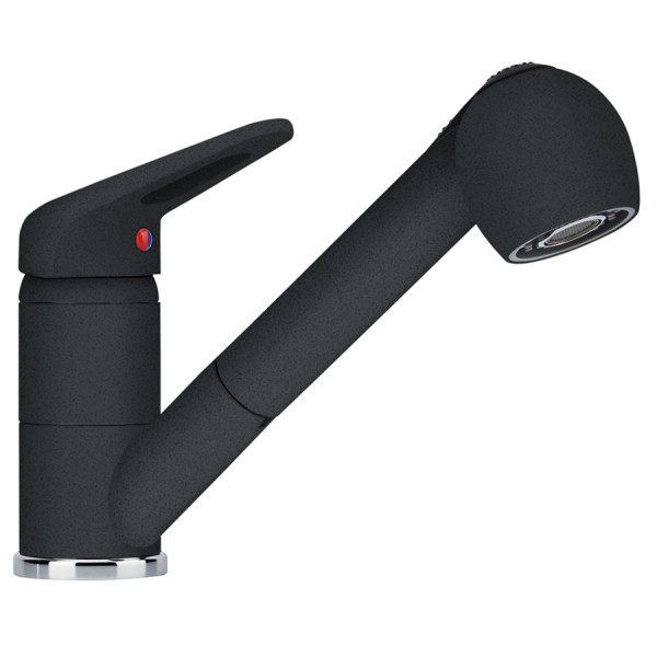 Змішувач для кухні Franke Novara Plus, довж.виливу - 195мм, витяжний, 1важіль, онікс