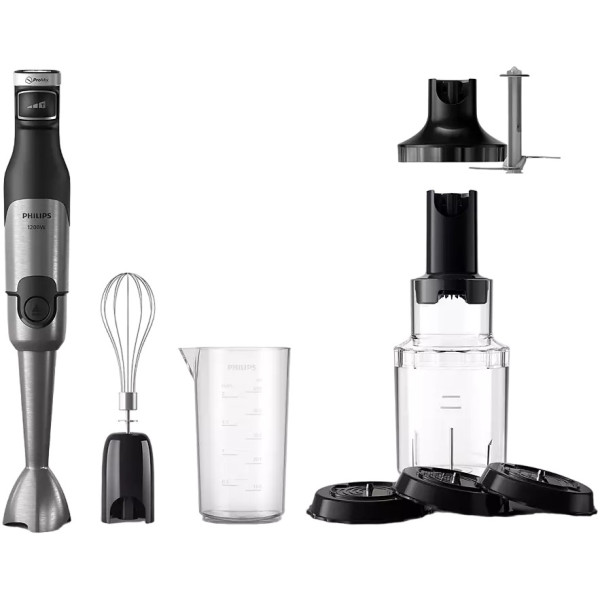 Блендер Philips заглибний Series 5000, 1200Вт, 4в1, чопер XL, спіралайзер, чорний