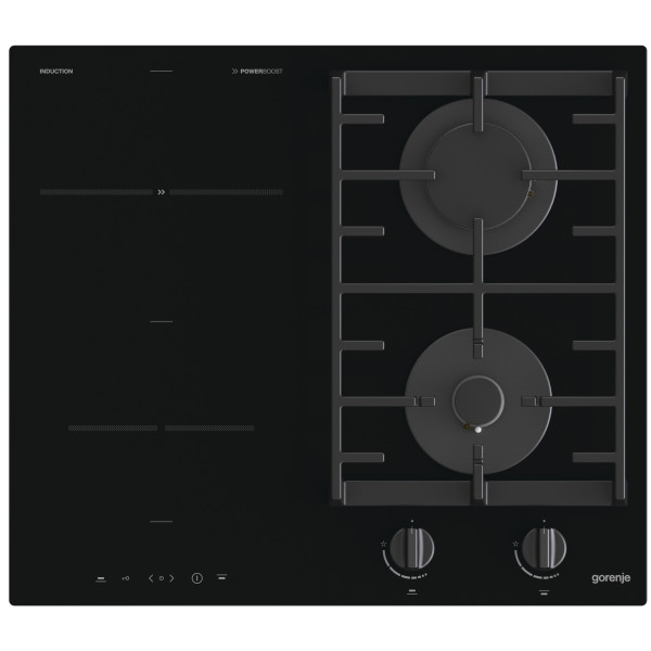 Варильна поверхня Gorenje комбінована (2 газ + 2 інд), 60см, чорний