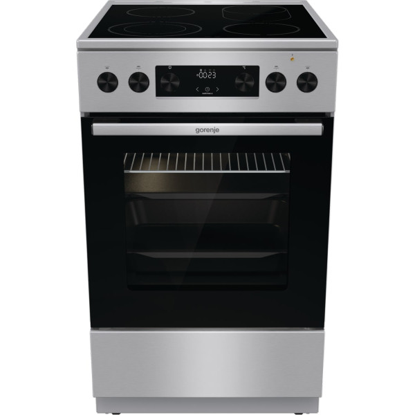 Плита Gorenje електрична склокерамічна, 70л, 50x60см, дисплей, приготування з паром, програматор, нерж