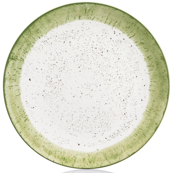 Тарілка обідня ARDESTO Siena, 27см, порцеляна, біло-зелений