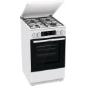 Плита Gorenje комбінована, 70л, 50x60см, метал. кришка, дисплей, IconLed, емальовані, білий