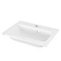 Раковина, умивальник ARDESTO Alba, штучний камінь, прямокут., з отвором для змішувача, з отвором для переливу, 550x450x125мм, накладний, білий