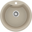 Мийка кухонна Deante Solis, граніт, круг, без крила, 480х480х194мм, чаша - 1, накладна, пісок