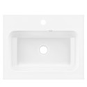 Раковина, умивальник ARDESTO Alba, штучний камінь, прямокут., з отвором для змішувача, з отвором для переливу, 550x450x125мм, накладний, білий