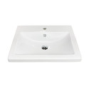 Раковина, умивальник Adamant CERS, штучний камінь, прямокут., з отвором для змішувача, з отвором для переливу, 595x450x158мм, накладний, білий