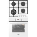 Комплект Hansa (духовка електрична + поверхня газ на склі), білий