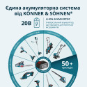 Секатор акумуляторний Konner&Sohnen KS CPS20V-40 CASE PLUS 20В акб 2х2А·год d 20-40мм ЗП кейс 1кг