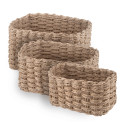Набір кошиків плетених для зберігання ARDESTO Prestigio (3.3/2.2/1.4л), 3 предмети, паперовий шпагат, бежевий