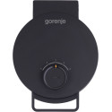 Міні-гриль Gorenje 1000Вт, алюміній, пластина д/вафель, корпус-метал, чорний