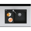 Мийка кухонна Franke Centro, фраграніт, прямокутник, з крилом зліва, 780х500х200мм, чаша - 1, врізна, CNG 611-78 TL , чорний матовий