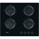 Варильна поверхня Whirlpool газова на склі, 60см, чавун, чорний