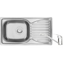 Набір для кухні Deante Doppio, сталева мийка ZEN_0113 + змішувач BYU_060M, сатін