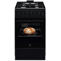 Плита Electrolux комбінована, 57л, 50x60см, конвекція, чорний
