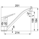 Змішувач для кухні Franke Novara Plus, довж.виливу - 251мм, поворотний, 1важіль, білий