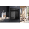 Духова шафа Siemens електрична, 71л, A+, пара, дисплей, конвекція, телескопічні напрямні, чорний