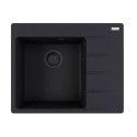 Мийка кухонна Franke Centro, фраграніт, прямокутник, з крилом, 620х500х200мм, чаша - 1, врізна, CNG 611-62 TL, чорний матовий
