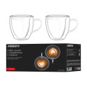 Набір чашок з ручками і подвійними стінками ARDESTO, 330мл, 2шт, боросилікатне скло, прозорий