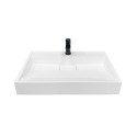 Раковина, умивальник Adamant VISION, штучний камінь, прямокут., з отвором для змішувача, без переливу, 700х455х110мм, накладний, білий