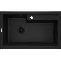 Мийка кухонная Deante Eridan, граніт, прямокутник, без крила, 800х500х214мм, чаша - 1, врізна, графіт металік