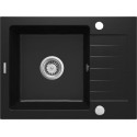 Мийка кухонна Deante Zorba, граніт, прямокутник, з крилом, 580х440х164мм, чаша - 1, накладна, чорний