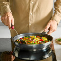 Сковорода Tefal Emotion+, 28см, нержавіюча сталь, бакеліт, чорний