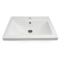 Раковина, умивальник Adamant CERS, штучний камінь, прямокут., з отвором для змішувача, з отвором для переливу, 595x450x158мм, накладний, білий