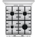 Плита Gorenje комбінована, 70л, 50x60см, метал. кришка, дисплей, IconLed, емальовані, білий