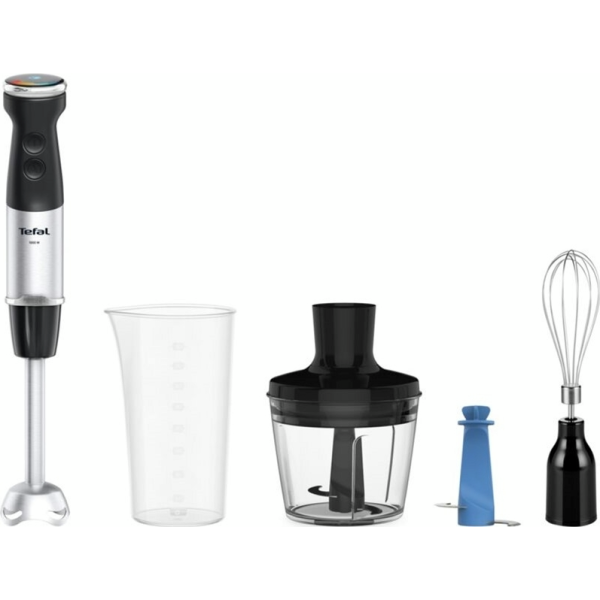Блендер Tefal заглибний Quickchef+ 1000Вт, 3в1, чаша-800мл, чопер-500мл, турборежим, сріблясто-чорний