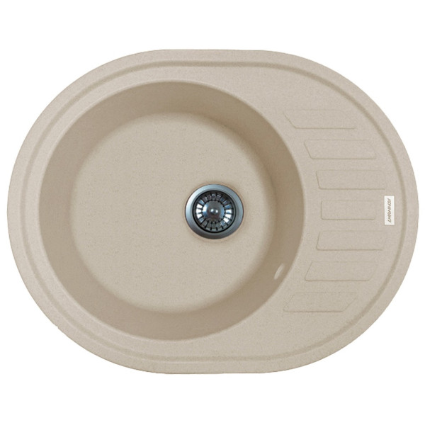 Мийка кухонна Adamant Ovum, штучний камінь, овальна, з крилом, 615х495х200мм, чаша - 1, врізна, Avena