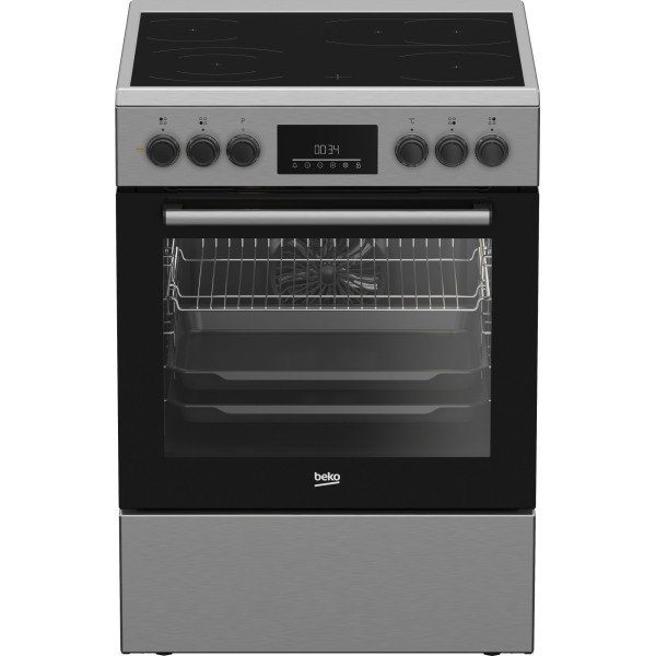 Плита Beko електрична склокерамічна, 72л, 60x60см, дисплей, конвекція, нерж
