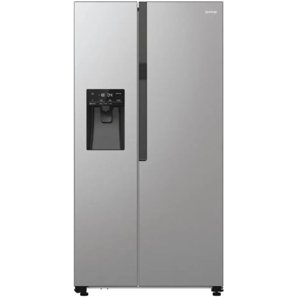 Холодильник SBS Gorenje, 179х70х92см, 2 двері, 376(190)л, А++, NF+, Інв., Зона св-ті, диспенсер, генератор льоду, Зовн. Диспл, нерж