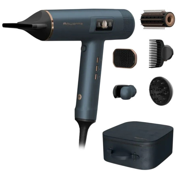 Фен Rowenta Maestria For you, 1800Вт, 3 режими, дифузор, іоніз-я, хол. обдув, дисплей, синій