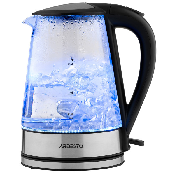 Електрочайник ARDESTO 1.7л, Strix, скло, чорний