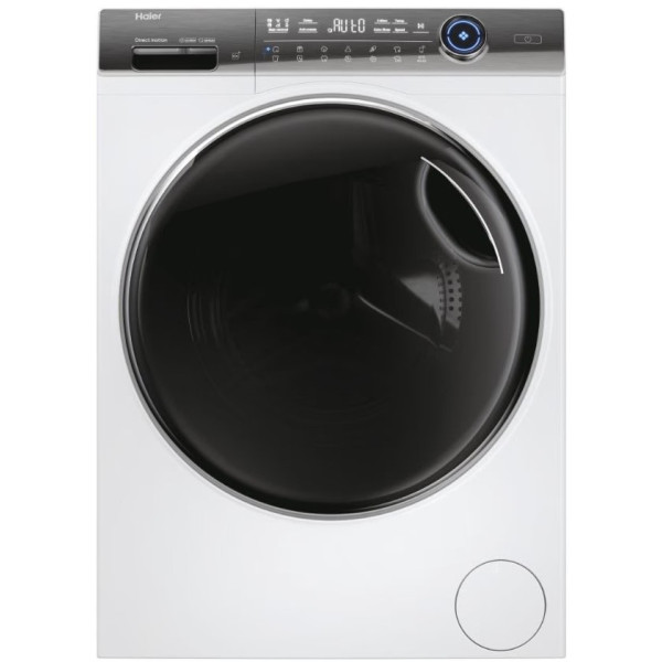 Пральна машина Haier фронтальна, 12кг, 1400, A+++, 60см, дисплей, пара, інвертор, люк чорний, прямий привід, білий