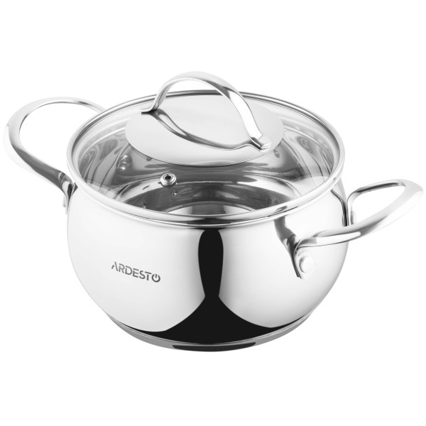 Каструля зі скляною кришкою ARDESTO Gemini Liguria, 2.2л, нержавіюча сталь