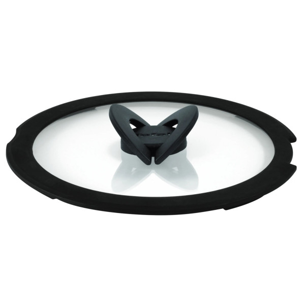 Кришка Tefal Ingenio 26см, скло, силікон, прозоро-чорний
