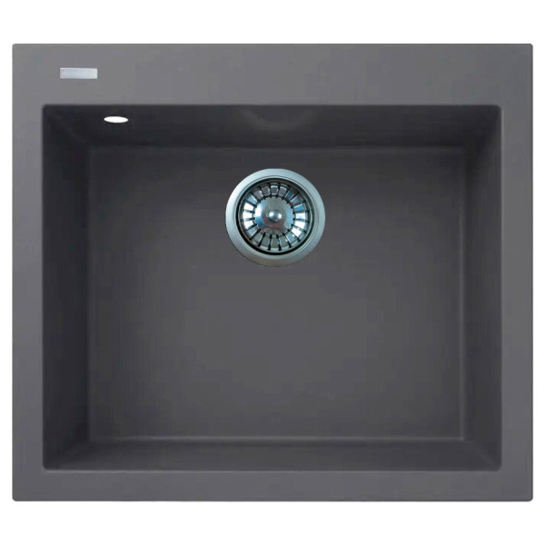 Мийка кухонна Adamant Univer, штучний камінь, квадрат, без крила, 560х500х200мм, чаша - 1, врізна, сірий