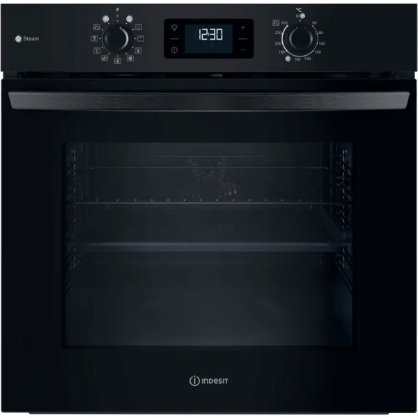 Духова шафа Indesit електрична, 71л, A+, дисплей, конвекція, чорний