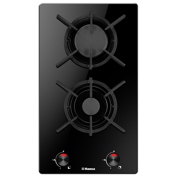 Варильна поверхня Hansa газова на склі, 30см, чавун, чорний