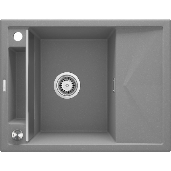 Мийка кухонна Deante Magnetic, граніт, прямокут., з крилом, 640х500х219мм, чаша - 1, врізна, сірий