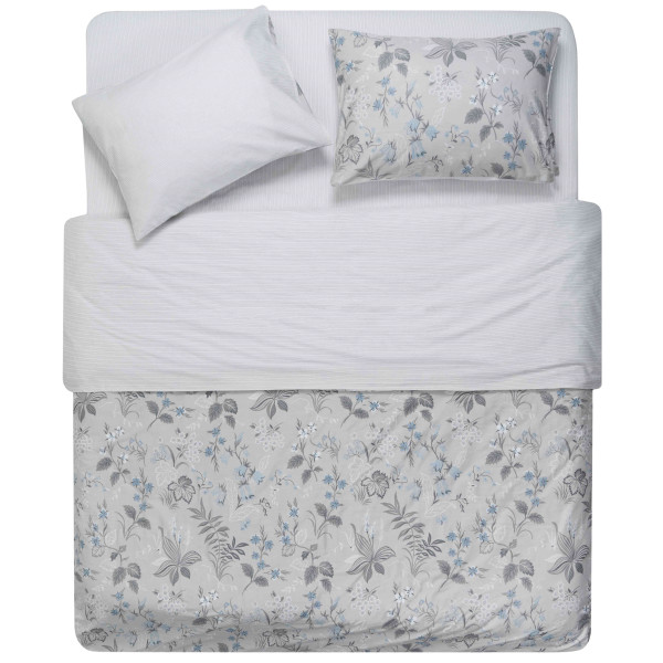 КПБ 2,0сп ARDESTO Gloria, підковдра 200х220см, простирадло 230х240см, наволочки (2) 50х70см, 100% бавовна, сатин, польові квіти, сірий світлий