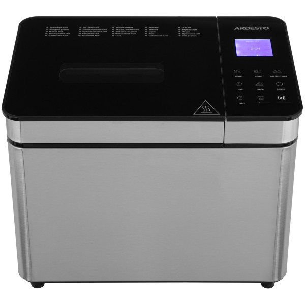 Хлібопічка ARDESTO 650Вт, програм-24, макс.вага -1кг, форма прямокутник, нерж. сталь, сріблястий