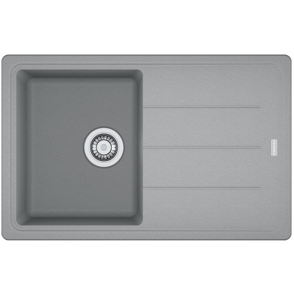 Мийка кухонна Franke Basis, фраграніт, прямокутник, з крилом, 780х500х200мм, чаша - 1, накладна, BFG 611-78, сірий камінь