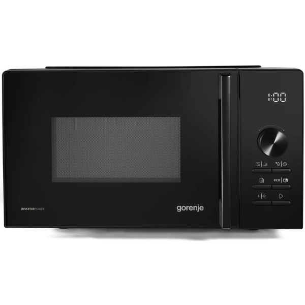 Мікрохвильова піч Gorenje, 20л, електр. керув., 800Вт, гриль, дисплей, 20 програм, інвертор, чорний