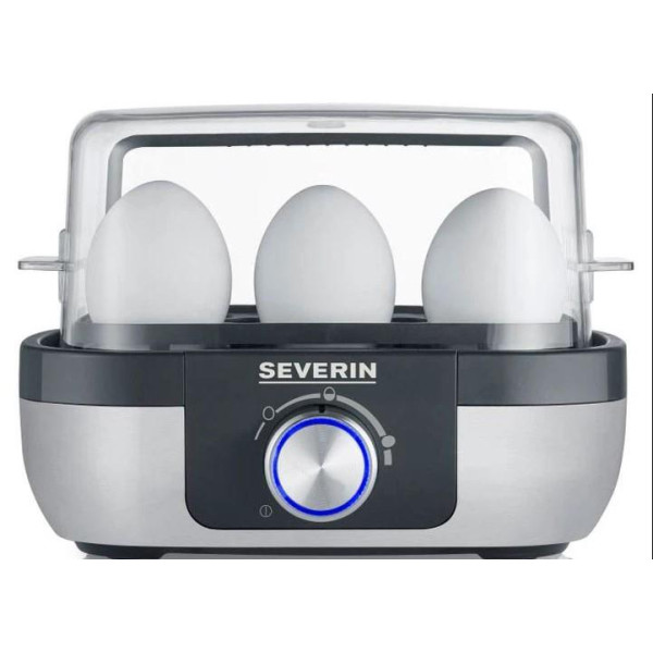 Яйцеварка Severin 420Вт, механічне керування, на 6 яєць, звуков., сигнал, пластик, сіро-чорний